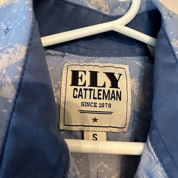 Ely Cattleman Kids Western  Shirt Sz Small Long Sleeve Pearl Snap Cowboy Cowgirl - Picture 2 of 3